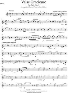Cover for Oboe Sheet Music, Vol. 2 showing Valse by Popp arranged for oboe