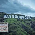 Cover for Bassoon Sheet Music, Vol. 2—humorous image of the Hollywood sign humorously altered to read 'Bassoonwood,' celebrating music with a twist."