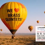 cover image for brass quintets, Vol. 4 showing hot air balloons with "We love brass Quintets"