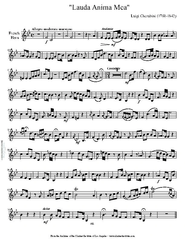 Cherubini, Luigi - Lauda Anima Mea
