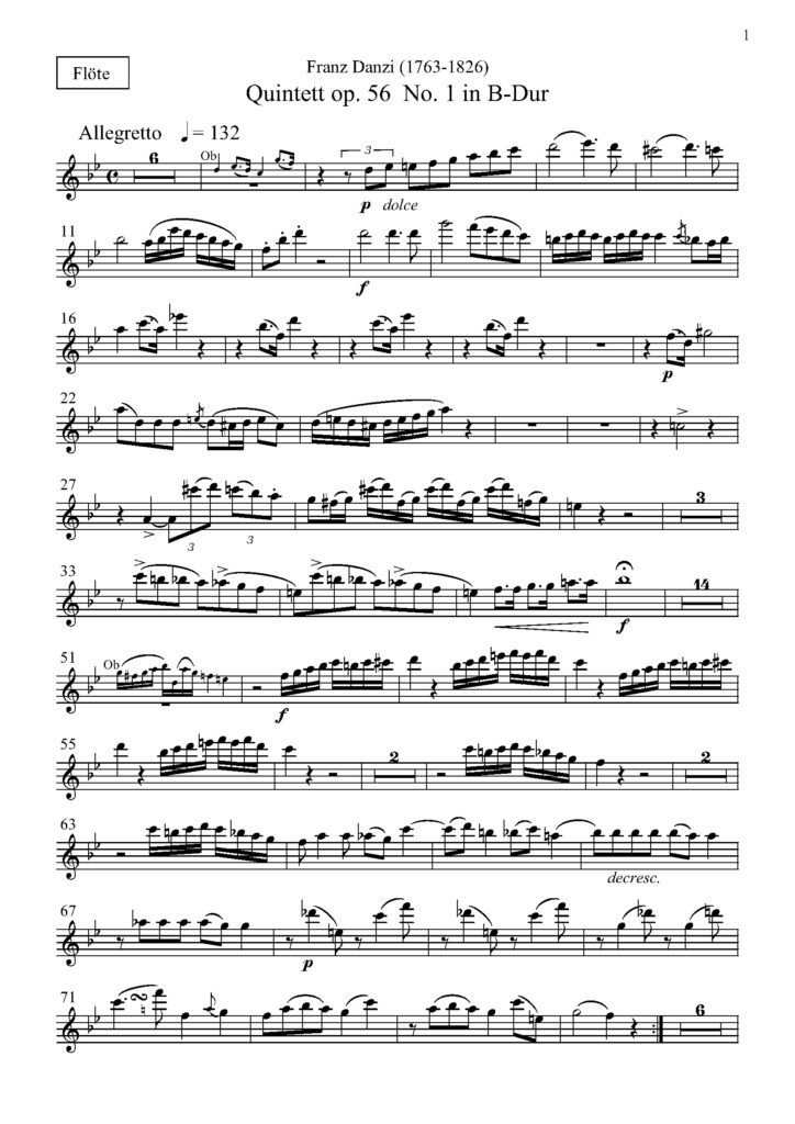[Clarinet Institute] Danzi WW5 Op. 56 flute